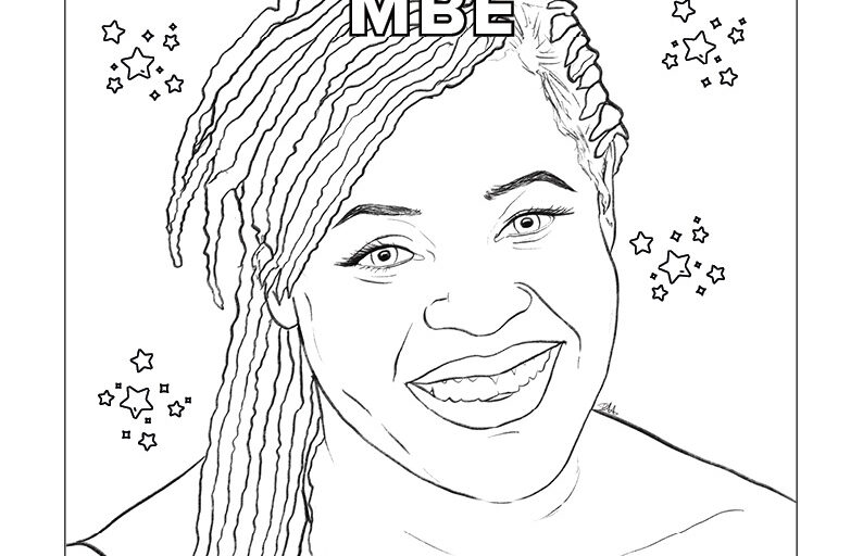 Dr Maggie Aderin-Pocock MBE colouring sheet